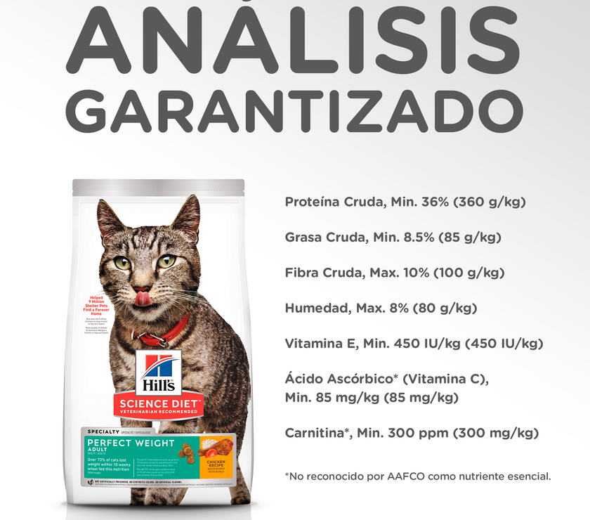 Hill's Science Diet alimento de control de peso para gato adulto 3 Lb (1,36Kg)