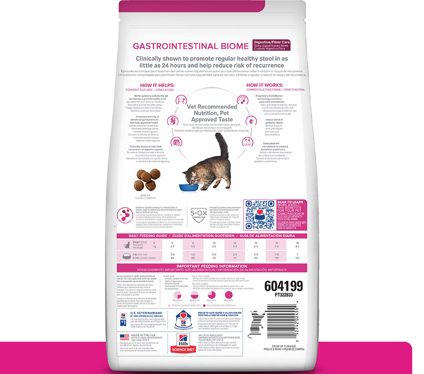 Hill's Prescription Gastro Biome Cuidado Digestivo alimento seco para Gato 4 Lb (1,81Kg)