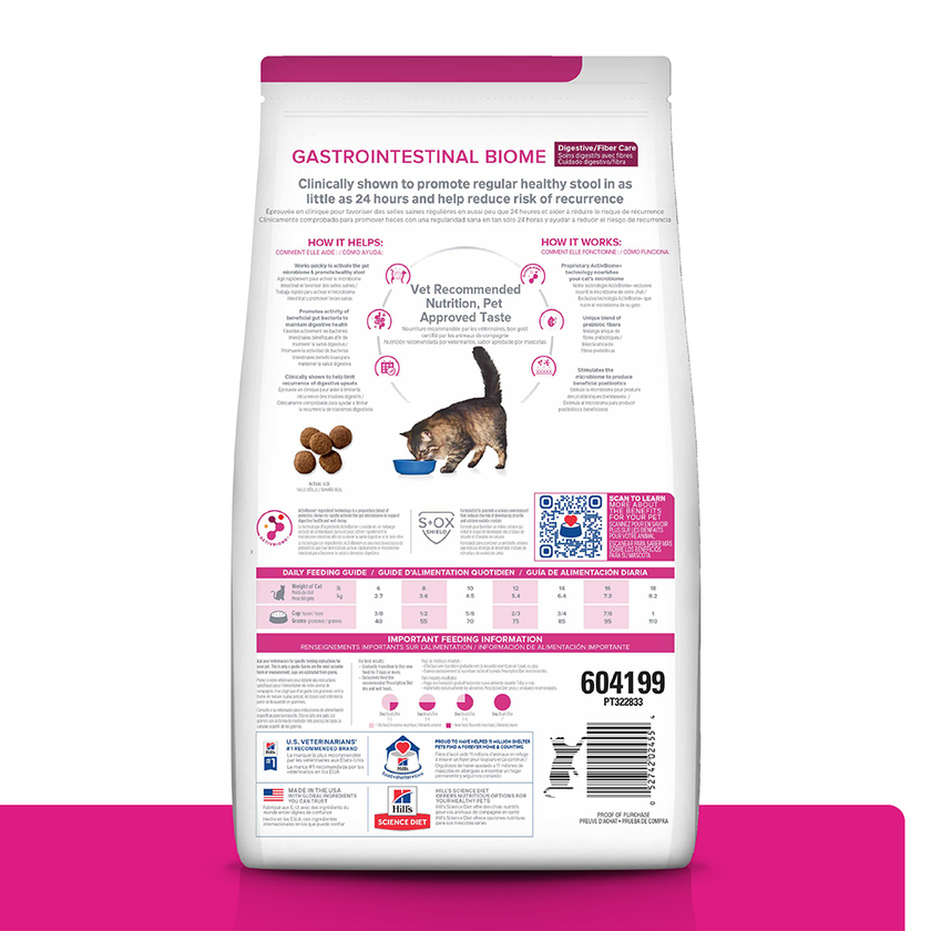 Hill's Prescription Gastro Biome Cuidado Digestivo alimento seco para Gato 4 Lb (1,81Kg)