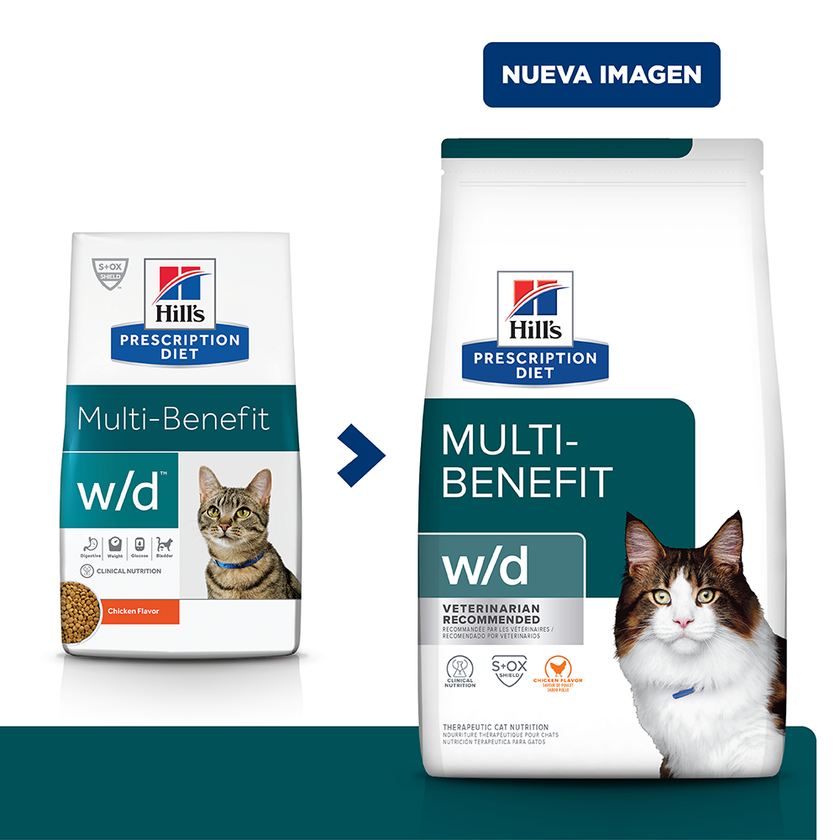 Hill's Prescription Diet w/d Aliemento Seco para Gato Manejo Peso/Glucosa 4 Lb (1,81Kg)