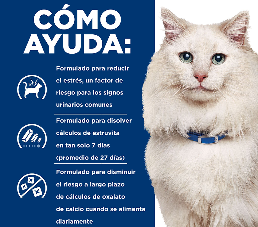 Hill's Prescription Diet c/d Multicare Stress, Cuidado Urinario, alimento seco para Gato 4 Lb (1,81 Kg)