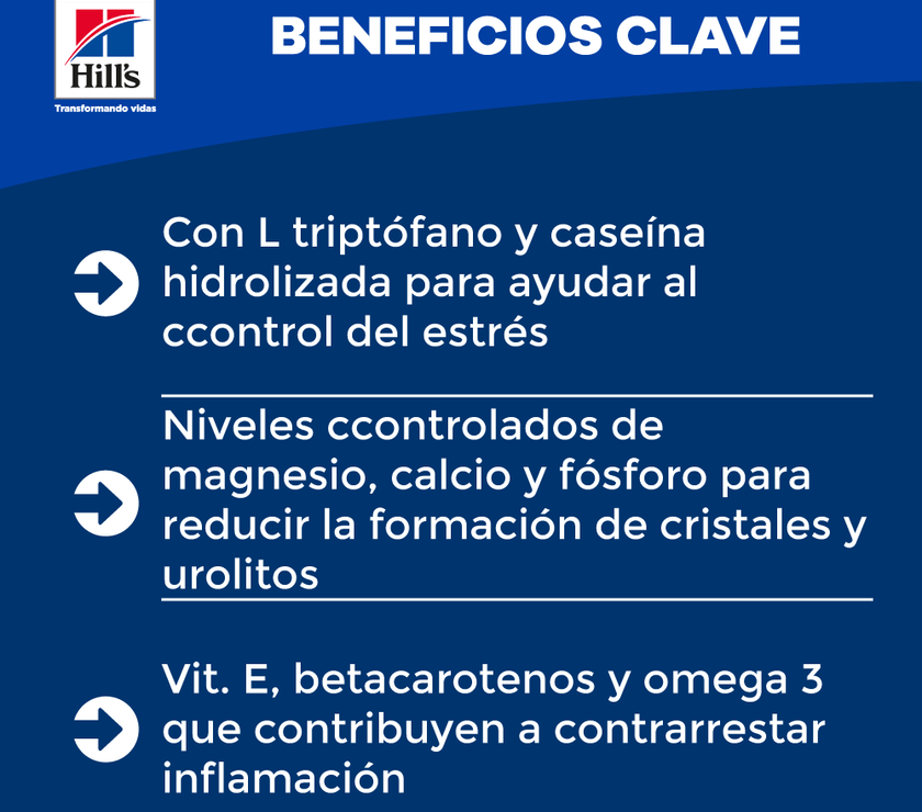 Hill's Prescription Diet c/d Multicare Stress, Cuidado Urinario, alimento seco para Gato 4 Lb (1,81 Kg)