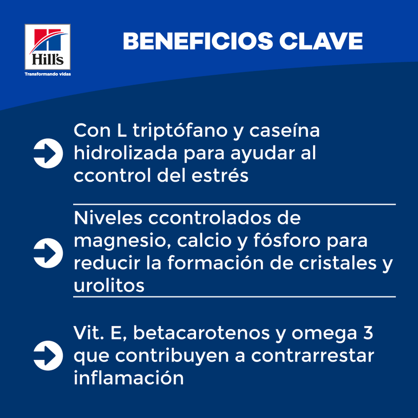 Hill's Prescription Diet c/d Multicare Stress, Cuidado Urinario, alimento seco para Gato 4 Lb (1,81 Kg)