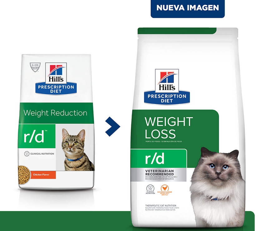 Hill's Prescription Diet r/d, Pérdida de Peso, alimento seco para gato 4 Lb (1,81Kg)