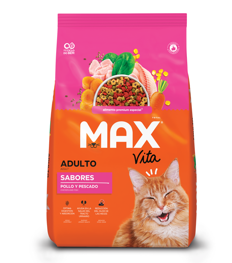 Comida Para Gato Max Vita Adulto Sabores Frango y Peixe