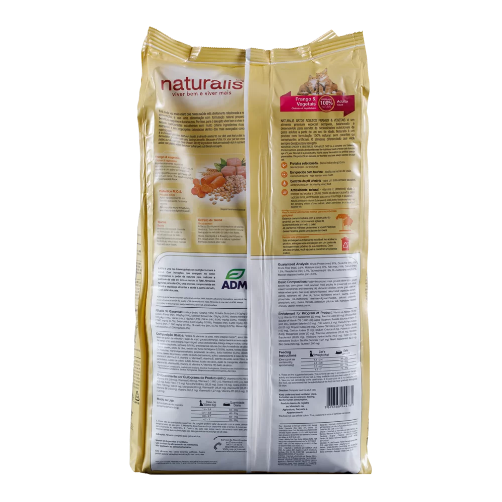 Comida Para Gato Naturalis Adulto Pollo Y Vegetales 10,1Kg