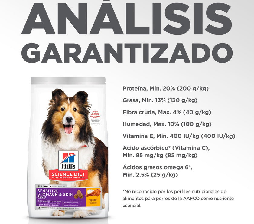 Hill's Science Diet alimento para perro adulto piel y estómago sensibles