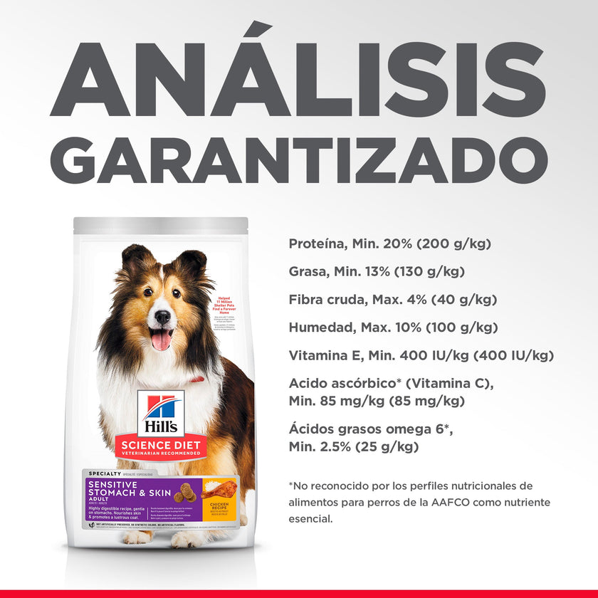 Hill's Science Diet alimento para perro adulto piel y estómago sensibles