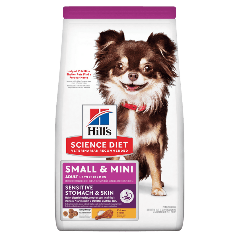 Hill's Science Diet alimento piel y estómago sensibles perro adulto raza pequeña 15 Lb (6,8Kg)