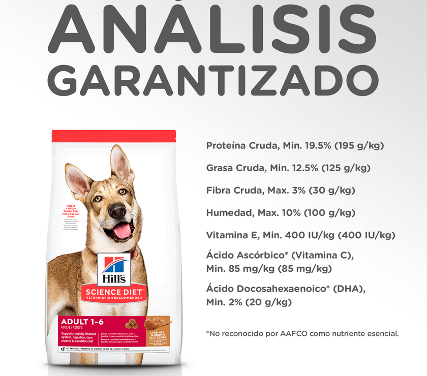 Hill's Science Diet Adult concentrado para perro adulto sabor cordero