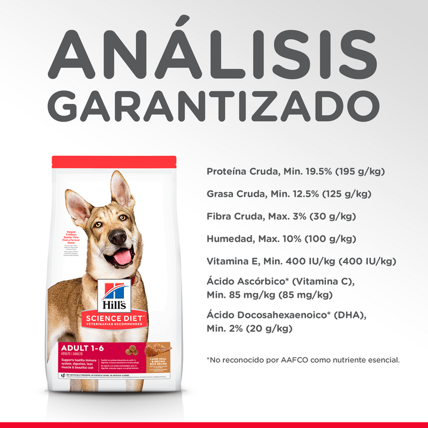 Hill's Science Diet Adult concentrado para perro adulto sabor cordero