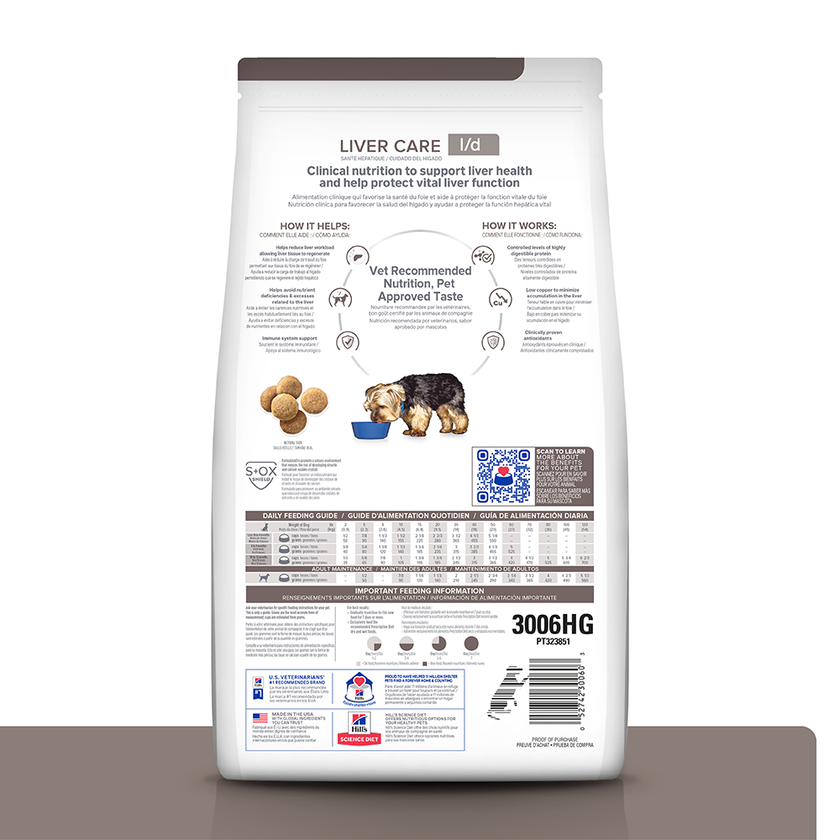 Hill's Prescription Diet l/d Alimento para Perro Cuidado Hepático 17,6 Lb (7,98Kg)