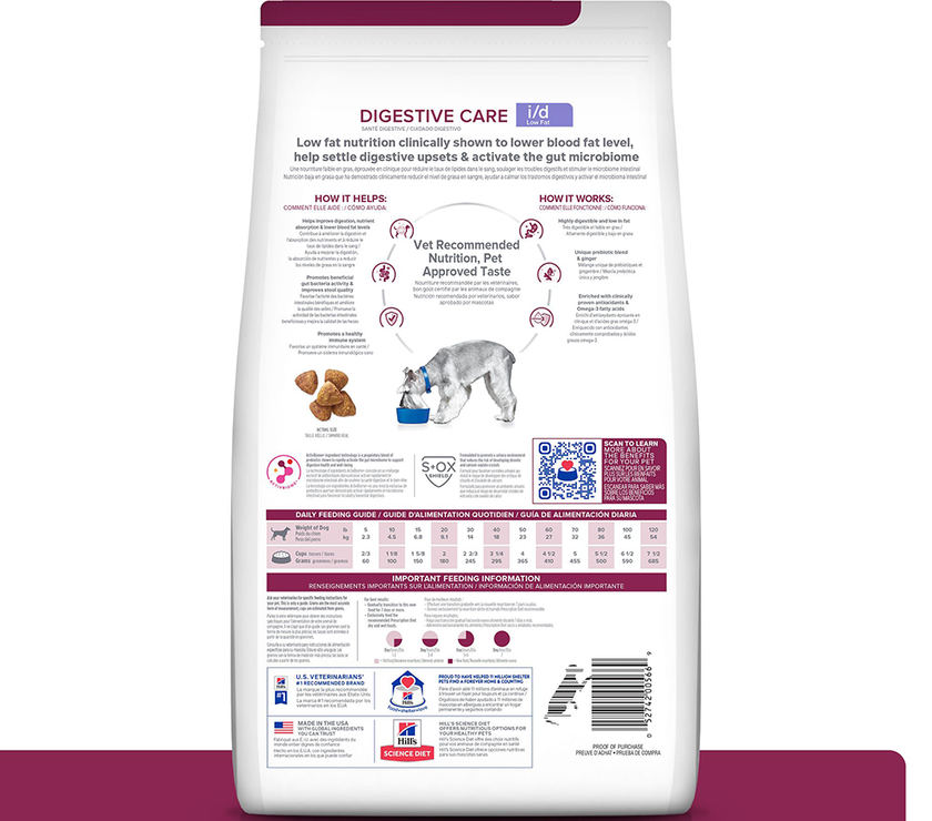 Hill's Prescription diet i/d Concentrado para perro bajo en grasas Cuidado Digestivo 8,5 Lb (3,86kg)