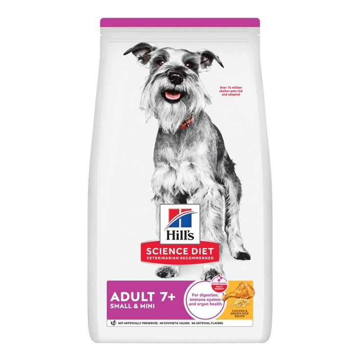 Hill's Science Diet Adult 7+ alimento para perro senior raza pequeña y mini 4,5 Lb (2Kg)
