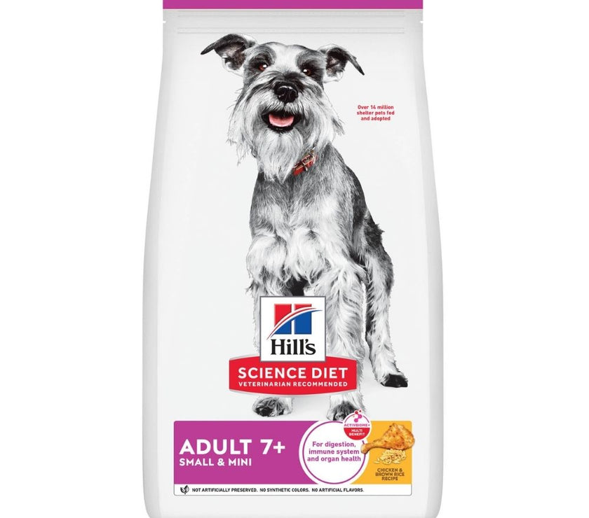 Hill's Science Diet Adult 7+ alimento para perro senior raza pequeña y mini 4,5 Lb (2Kg)