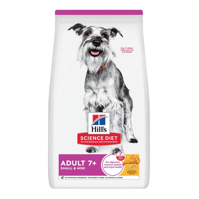 Hill's Science Diet Adult 7+ alimento para perro senior raza pequeña y mini 4,5 Lb (2Kg)