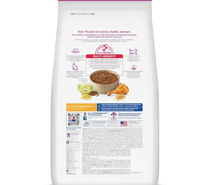 Hill's Science Diet Adult 7+ alimento para perro senior raza pequeña y mini 4,5 Lb (2Kg)