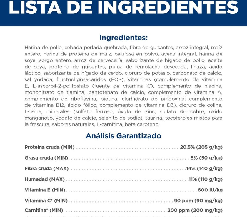 Hill's Science Diet Light alimento perro adulto bajo en calorías raza pequeña y mini
