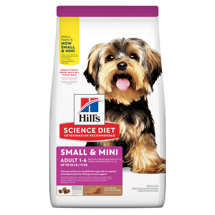 Hill's Science Diet Small&Mini concentrado perro adulto raza pequeña y mini sabor cordero 4,5 Lb (2Kg)