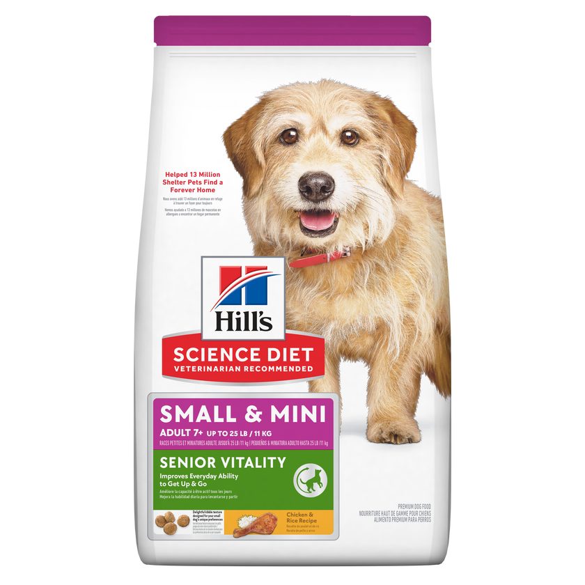Hill's Science Diet Senior Vitality alimento para perro senior raza pequeña y mini 3,5 Lb (1,6Kg)