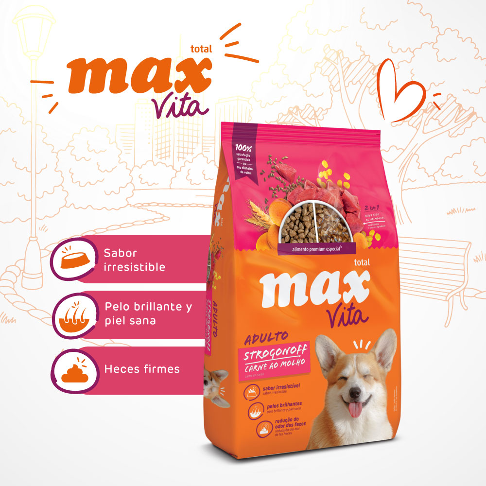 Comida para perro Max Vita Adulto Strogonoff Carne Ao Molho 3 Kg