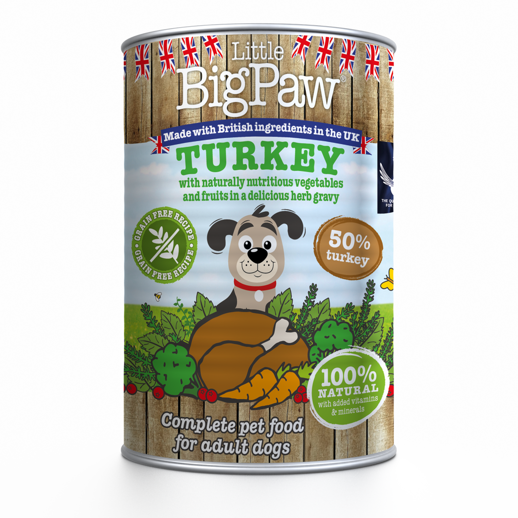 Comida humeda para perro Little Big Paw Pavo, arandanos y brocoli 390 gr