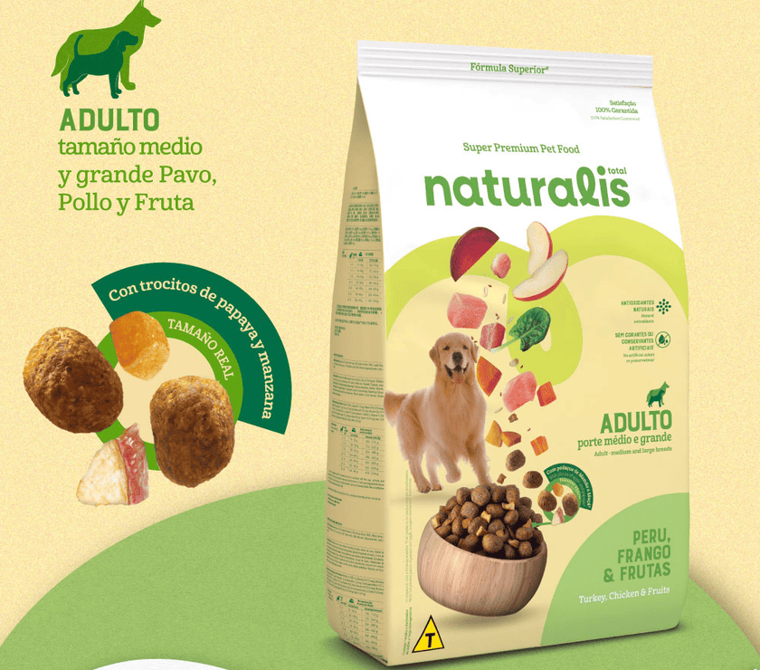 Comida para Perro Naturalis Adulto Raza Mediana Grande Pollo, Pavo y Frutas