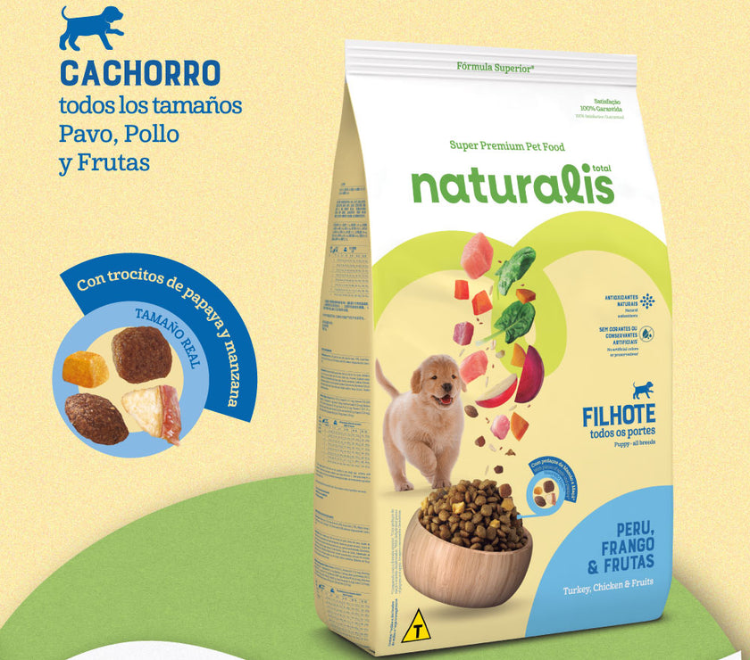 Comida para Perro Naturalis Cachorro Raza Mediana Grande Pollo, Pavo y Frutas 2,5 Kg