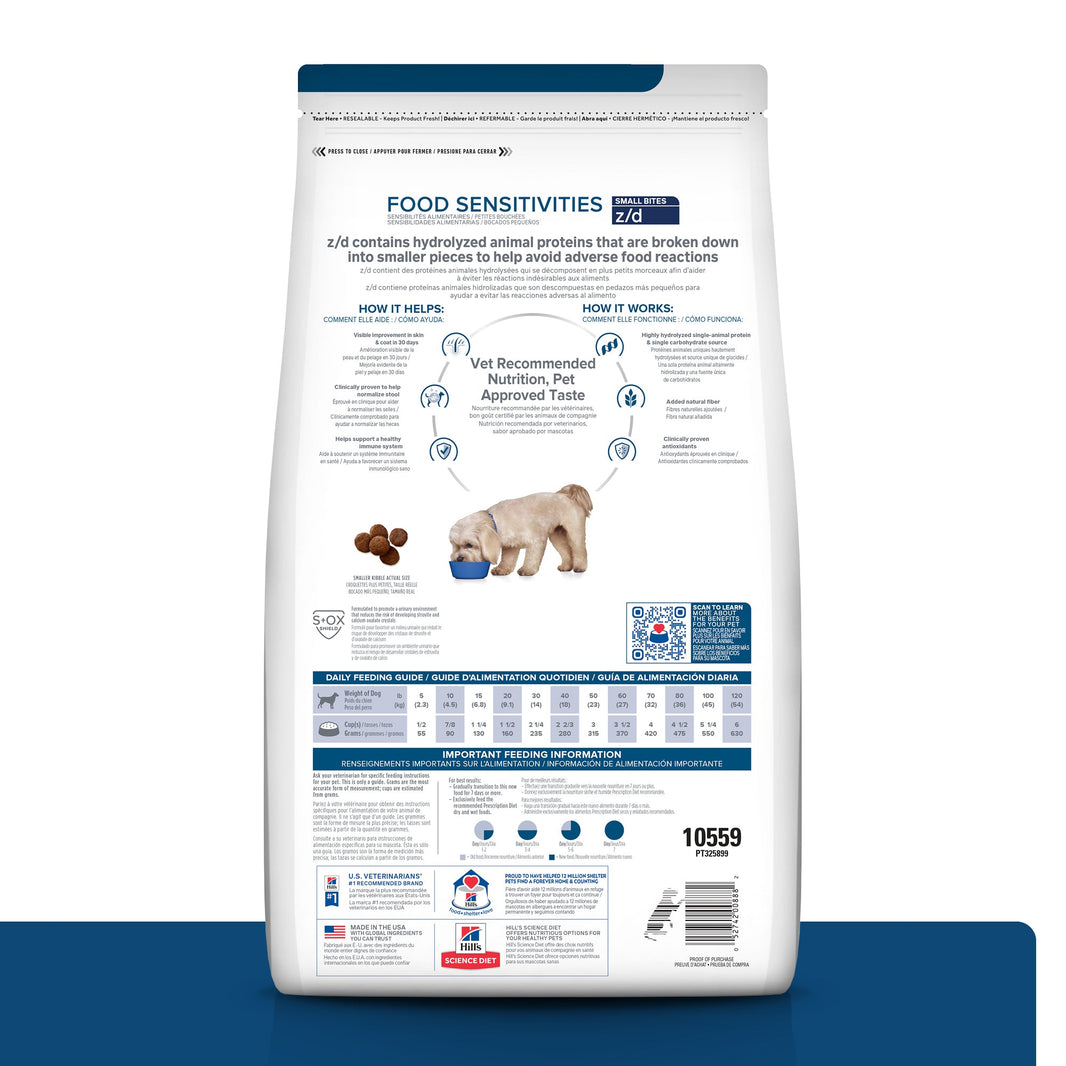 Hill's Prescription Diet z/d Concentrado para perro raza pequeña sensibilidades alimentarias 3,3 Lb (1,5Kg)