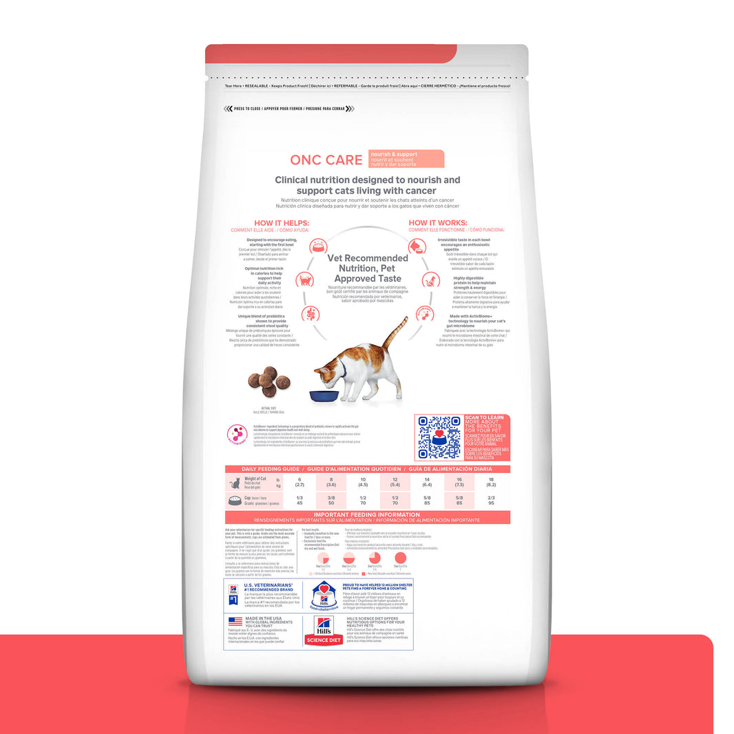 Hill's Prescription Diet Onc Care Concentrado para gato apoyo y recuperación cancer 7 Lb (3,2Kg)