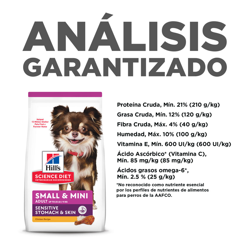 Hill's Science Diet alimentopiel y estómago sensibles perro adulto raza pequeña