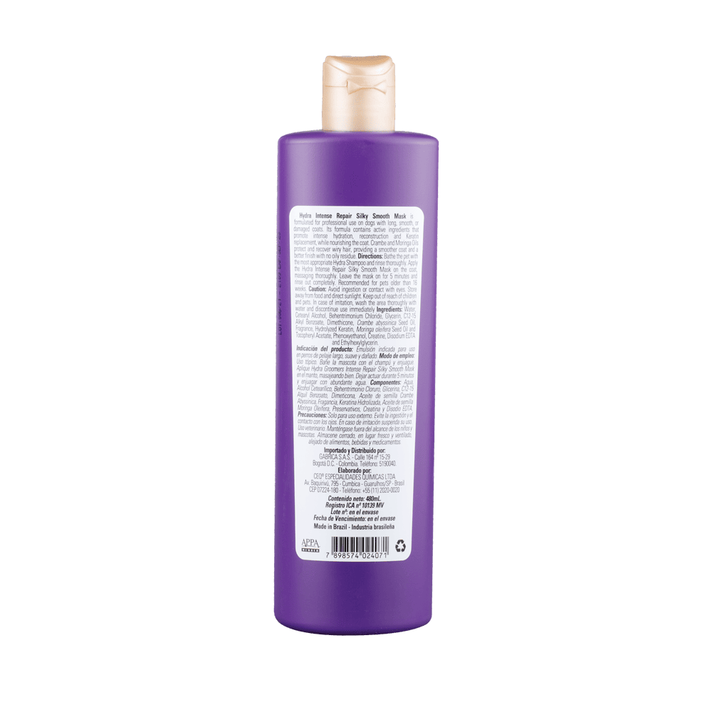 Crema Para Peinar Para Mascotas Hydra Intense Repair 480 ml