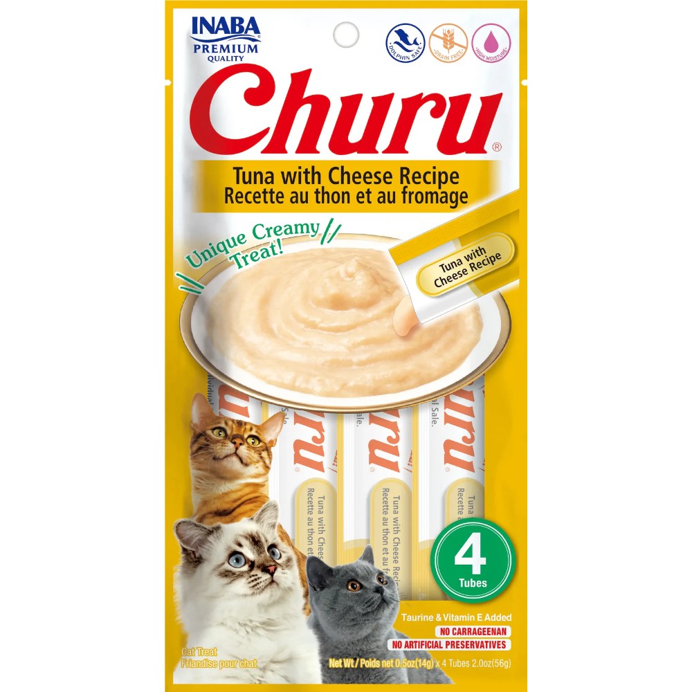 Inaba Cat Snack  Churu 4 Piezas Atun Y Queso 56 Gr