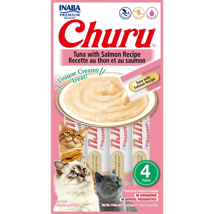 Inaba Cat Snack  Churu 4 Piezas  Atun Y Salmon 56 Gr