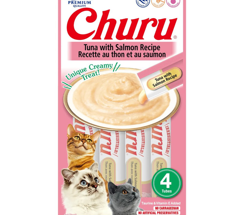 Inaba Cat Snack  Churu 4 Piezas  Atun Y Salmon 56 Gr