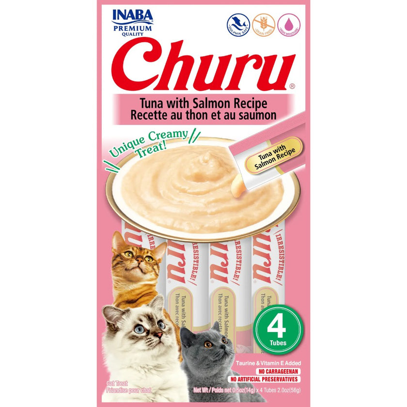 Inaba Cat Snack  Churu 4 Piezas  Atun Y Salmon 56 Gr