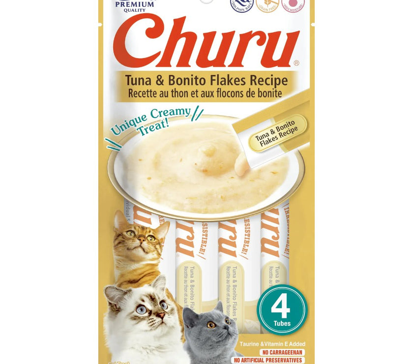 Inaba Cat Snack Churu 4 Piezas - Hojuelas Atun - 56 Gr