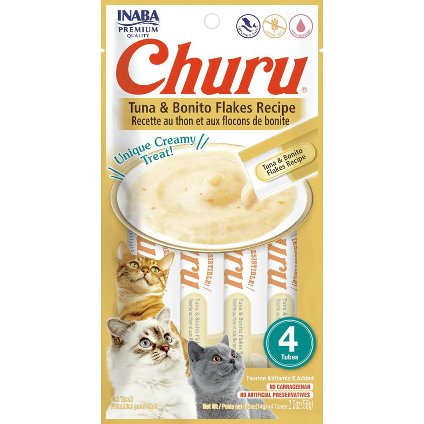 Inaba Cat Snack Churu 4 Piezas - Hojuelas Atun - 56 Gr