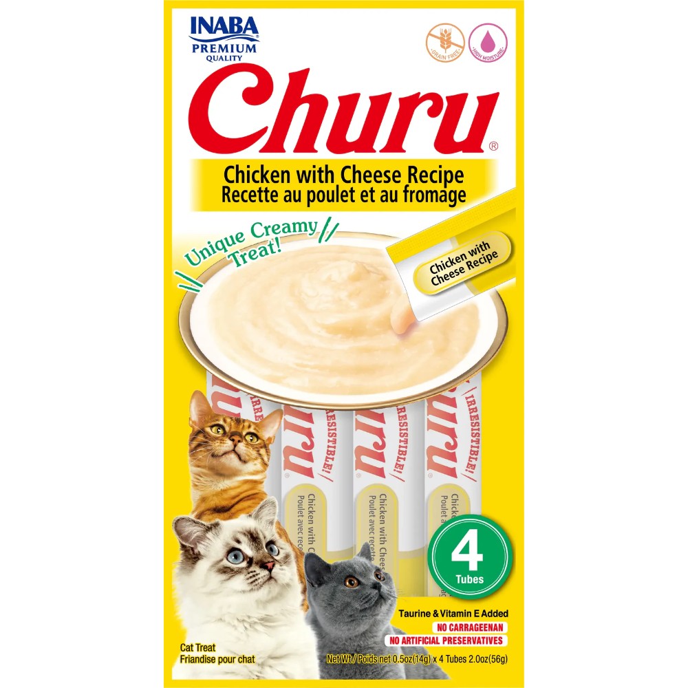 Inaba cat snack Churu 4 piezas pollo y queso 56 GR