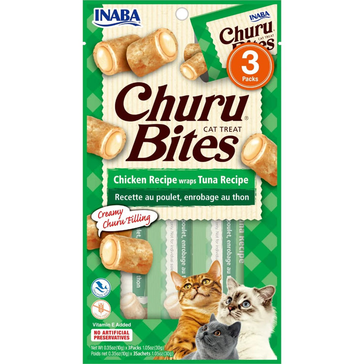 Inaba Cat Snack Churu Bites Pollo Wraps 3 Piezas - Atun 30 Gr