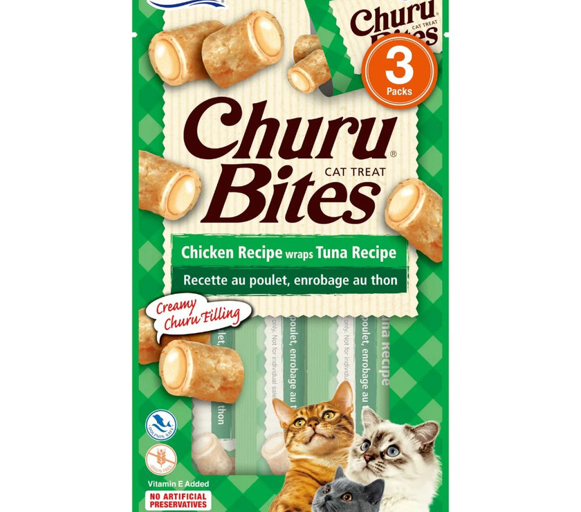 Inaba Cat Snack Churu Bites Pollo Wraps 3 Piezas - Atun 30 Gr