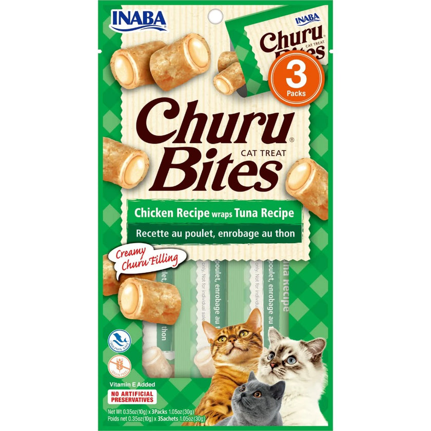 Inaba Cat Snack Churu Bites Pollo Wraps 3 Piezas - Atun 30 Gr