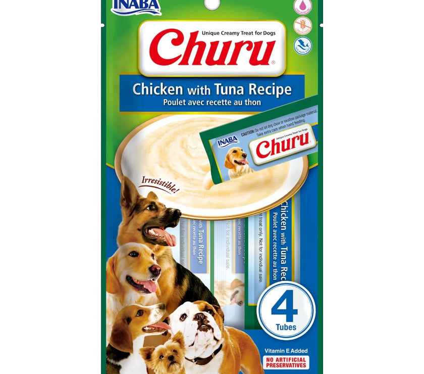 Inaba Dog Snack Churu  4 Piezas - Pollo Con Atún 56 Gr