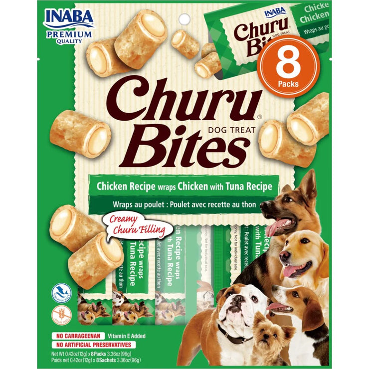 Inaba Dog Snack Churu Bites Pollo Wraps 8 Piezas - Pollo Con Atun 96 Gr