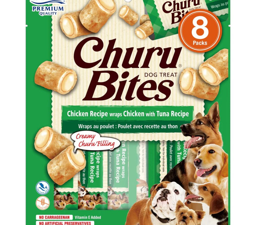 Inaba Dog Snack Churu Bites Pollo Wraps 8 Piezas - Pollo Con Atun 96 Gr