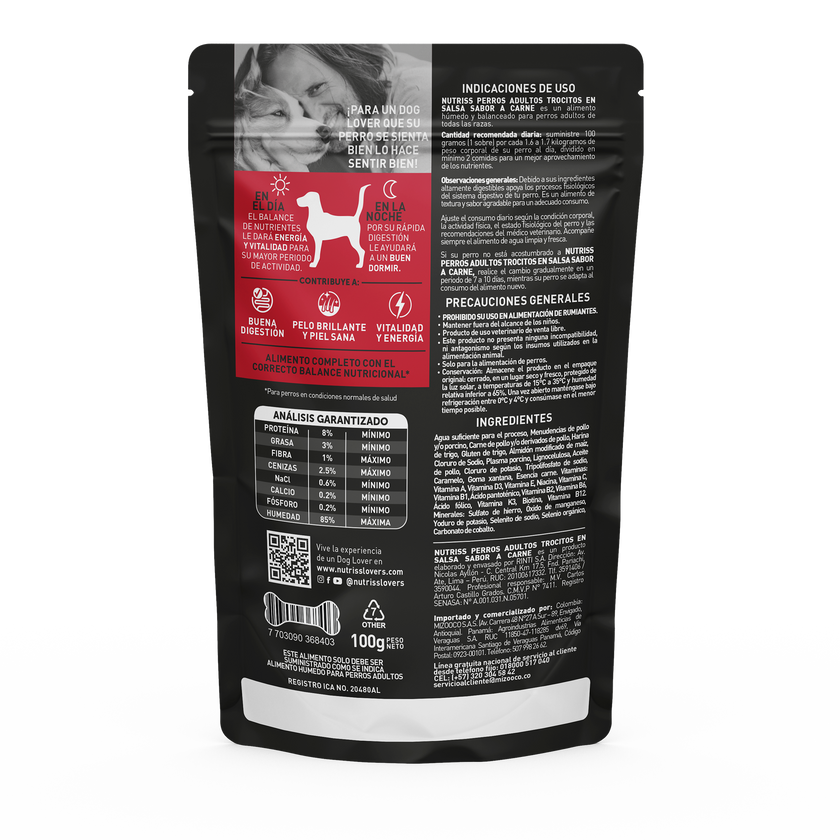 Nutriss Pouch Adulto Salsa Carne  X 100 GR