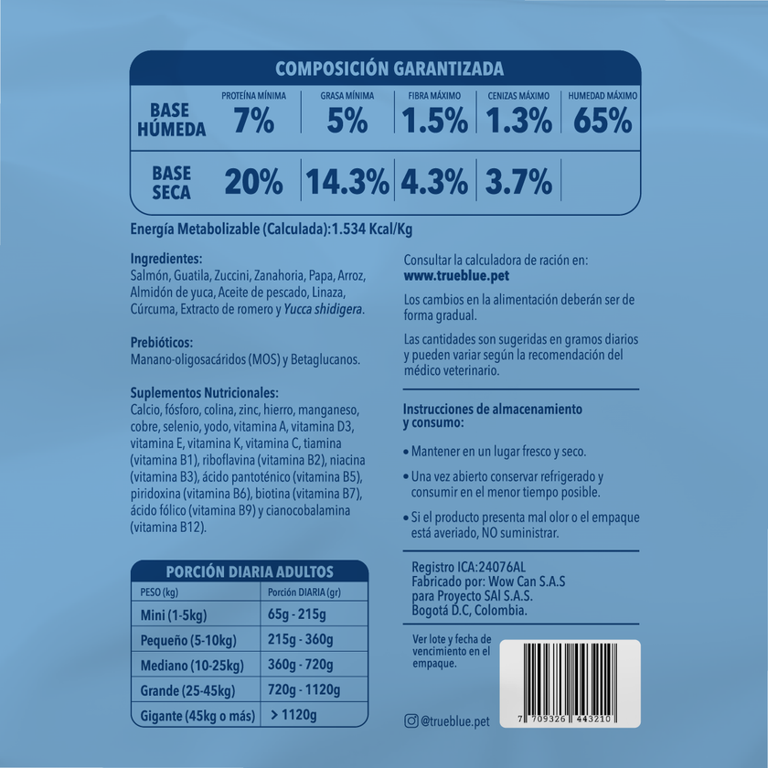 True Blue Salmon Sensitive - Adulto 500 g x 10 (5 kg)
