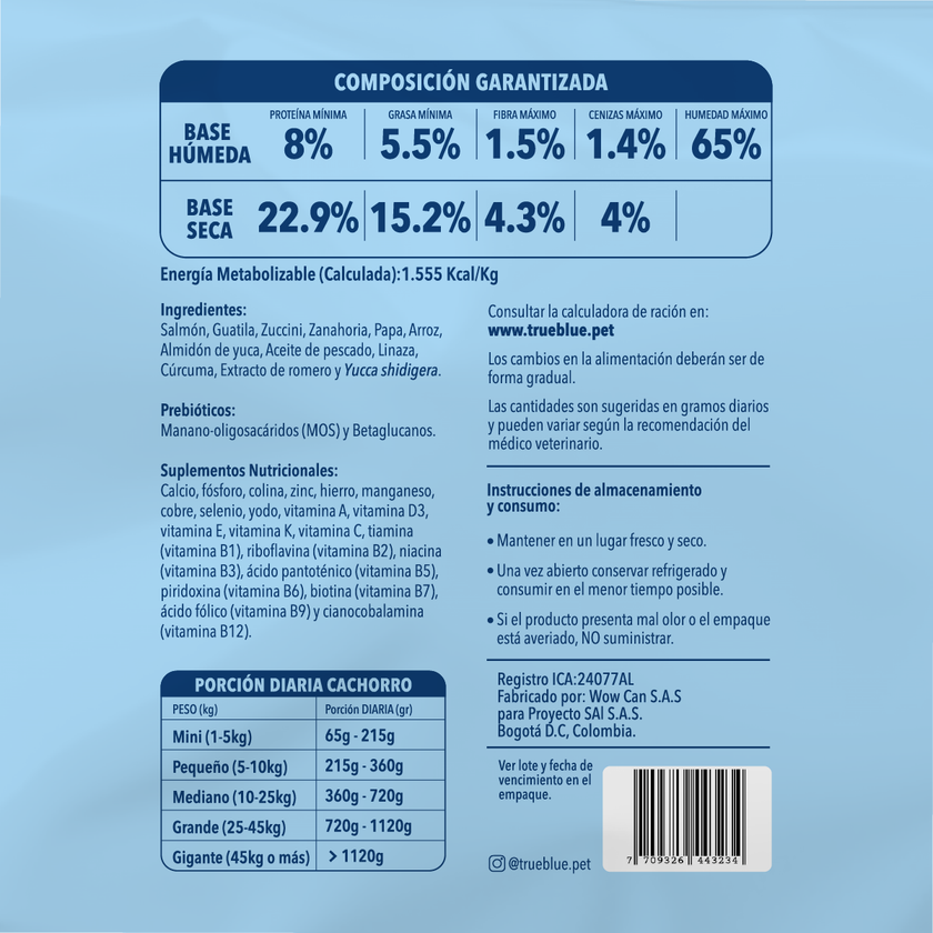 True Blue Salmon Sensitive - Cachorro 500 g x 10 (5 kg)