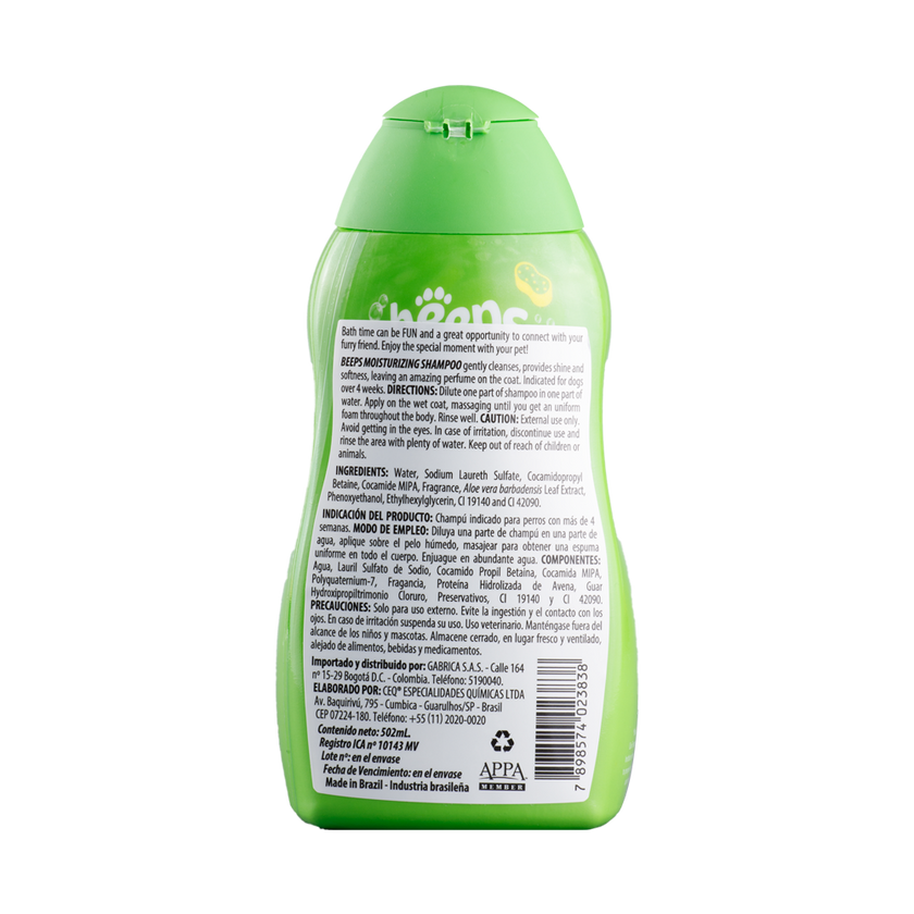 Shampoo Para Perro Beeps Moisturunzing  502 ml