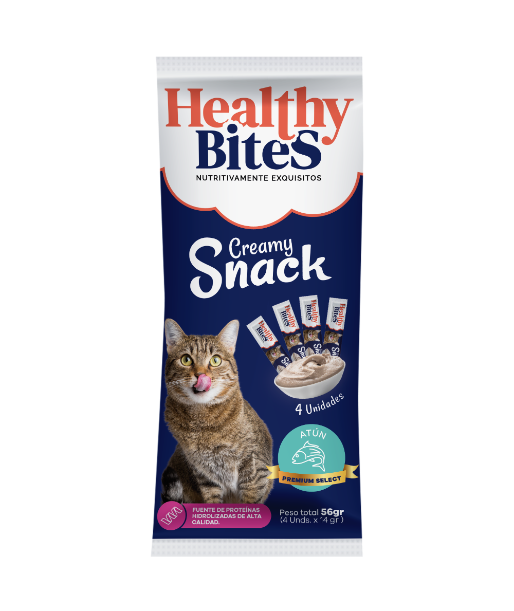 Snack Cremoso para Gato Healthy Bites sabor Atún 56 gr sobre por 4 unidades